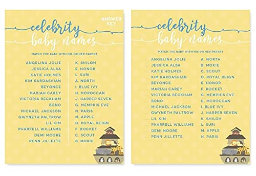 Andaz Press Noah's Ark Baby Shower Collection, Celebrity Name Game