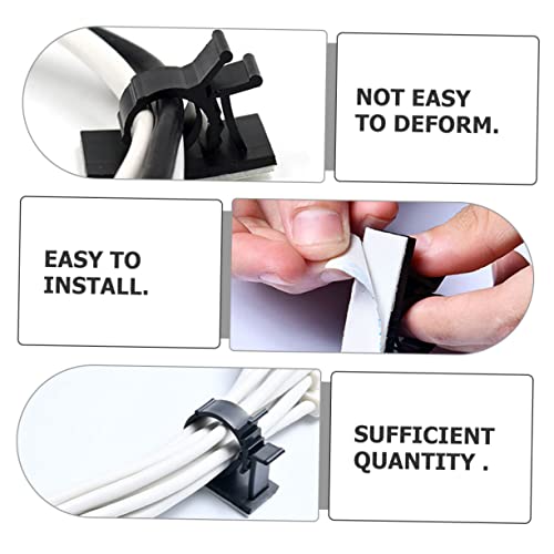 Vaguelly 100pcs Clips Adhesivos para Cables Organizador Bajo Escritorio Soporte para Cable miniatura 7