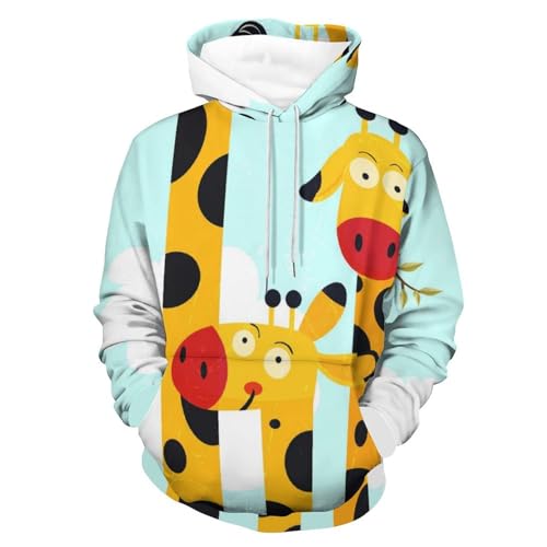 Sweats à capuche caricature girafe pour éviter le froid avec un pull confortable