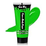 Go Ho Amazon Green Face Body Paint Washable(2.37oz/pc),Water Based Cream Body Paint,Green Accessories,Halloween Costumes Cosplay SFX Fiti Goblin Gamora Beast Boy Makeup