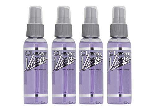 (Pack of 4) Clear View Premium AR-Coated Anti-Streak Anti-Static Lens Cleaner Spray