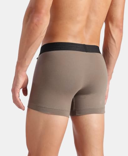 Image of Jockey US60 Men Super Combed Cotton Elastane Stretch Solid Trunk with Ultrasoft Waistband (Pack of 2)
