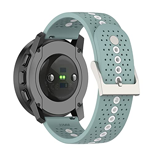 Chofit - Cinturino di ricambio compatibile con Suunto 9 Peak Strap, in morbido silicone, 22 mm, con fori colorati, accessori per orologio Suunto 9 Peak Smart Watch (Slate)