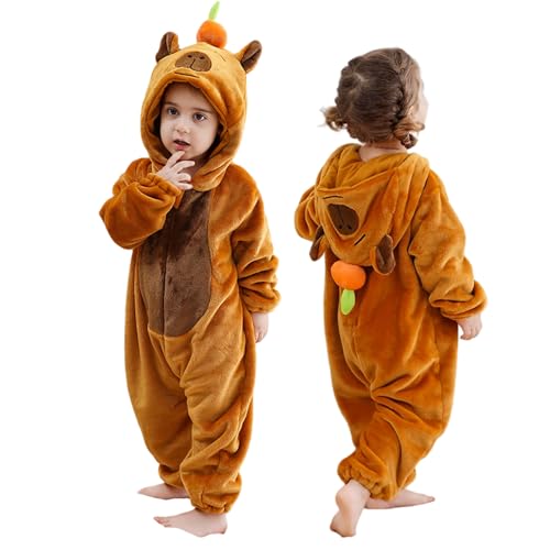 Pyjama mignon et moelleux Capybara pour bébé rampant et tenue de maison