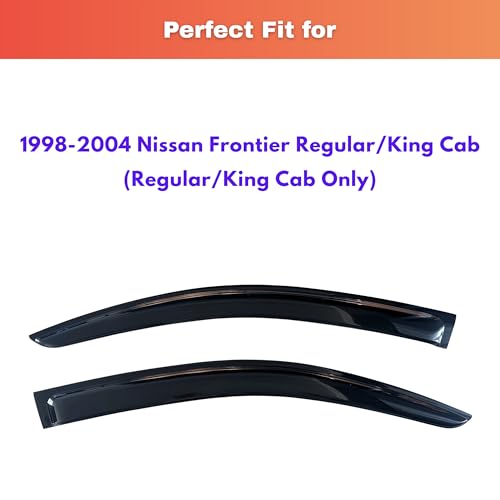Image of KPY Rain Guards Fit for 1998-2004 Nissan Frontier Standard /King Cab, Out-Channel Window Visors Vent Wind Deflectors 2PC, Truck Accessories for 98-04 Frontier Standard /King Cab
