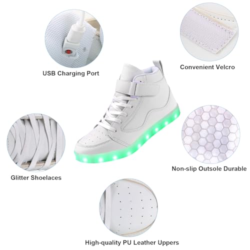Image of Light Up Shoes Men Women LED Shoes USB Charging Adult High Top LED Sneakers Glow in The Dark Footwear for Dancing Party Festivals Festivals