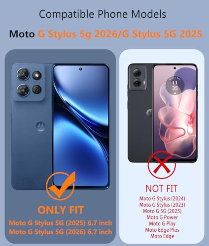 Image of FNTCASE for Motorola Moto G Stylus-2026 /2025 Case: Clear Magnetic Case with Screen Protector Military Grade Drop Anti Yellowing Cell Phone Cover - Shockproof Protective Bumper Transparent Cases(Black)