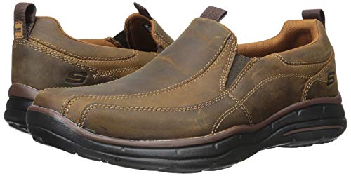 Skechers Men's Glides Docklands Slip-On Loafer,Dark Brown,8 M US