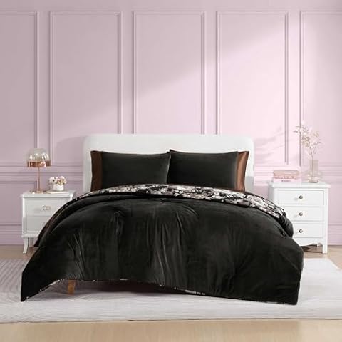 Betsey Johnson Velvet Floral Duvet Set Cover