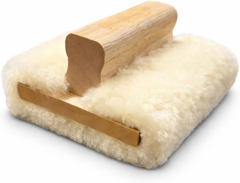 5'' Genuine Lambskin Hand Stainer Block & Pad – Premium Staining Applicator for Wood, Polyurethane, & Faux Finishes – Professional-Grade, Smooth & Even Coverage (6)