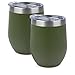 PIKE Wine Tumbler with Lid, 12oz - Double Wall Stainless Steel Vacuum Insulated Outdoor Cup for Wine, Coffee, Cocktails - Gift Box - Keeps Cold 9 Hrs Hot 3 hrs, Olive