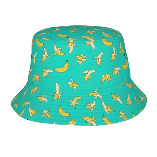 Banana Bucket Hat Tropical Fruit Foldable Sun Hat Fashion Printed Sun Cap for Outdoor Summer Travel Hiking Beach