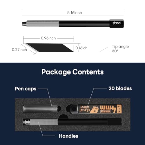 stedi Craft Hobby Knife Kit, Model Hobby Making Tools, All Metal Precision Craft Knife with 20PCS Blades for Gundam, Scale Military Model, 3D Resin Parts
