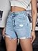 SweatyRocks Women's High Waist Denim Shorts Pale Blue S