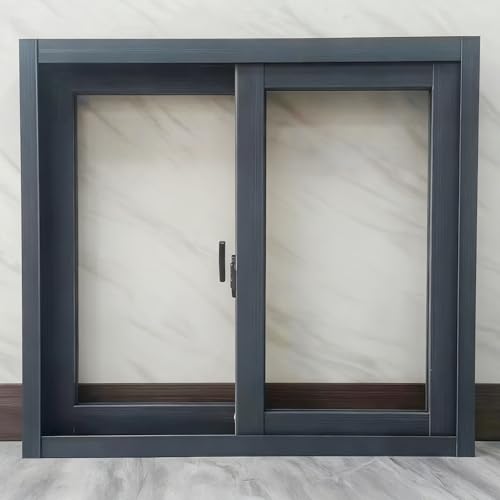 Ventana de sótano corredera horizontal gris de 40x40 cm para baño y cobertizo 2