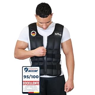 DH FitLife Gilet pesi 20 kg per la costruzione muscolare e l'allenamento della forza Gilet appesantito | Gilet da corsa donna uomo | gilet da allenamento fitness regolabile