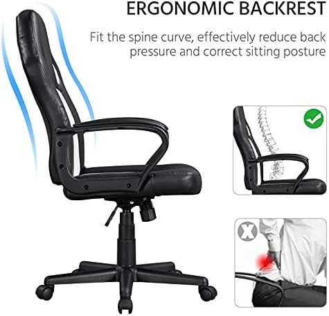 Yaheetech Gaming Chair Adjustable Racing Chair Ergonomic Swivel Reclining Chair High Back Executive Computer Chair with Lumbar Support, White