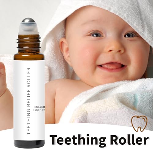 teething roller all natural for babies natural gum relief with chamomile amp rose oil gentle massage applicator for soothing infant teething pain essential oil massage roller 2