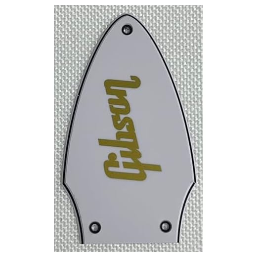 Golpeador de guitarra Gibson Flying V Truss con logotipo de 3 capas, color blanco (logotipo dorado)