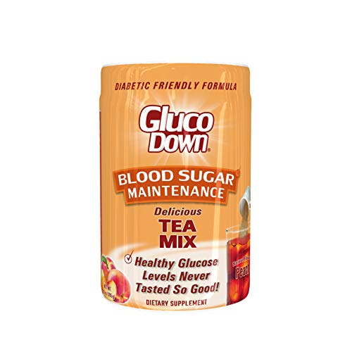 GlucoDown, Diabetic Friendly Tea Mix, Delicious Peach, Helps Maintain Healthy Blood Sugar, 45 Servings.