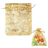 XENQITO 50 Pezzi Sacchetti Tulle,Sacchetti Organza, Sacchetti Organza Confetti, Colorati Sacchetti Regalo Organza, Borsa in Organza con Coulisse, Organza Gioielli Sacchetto, Regalo per Matrimonio