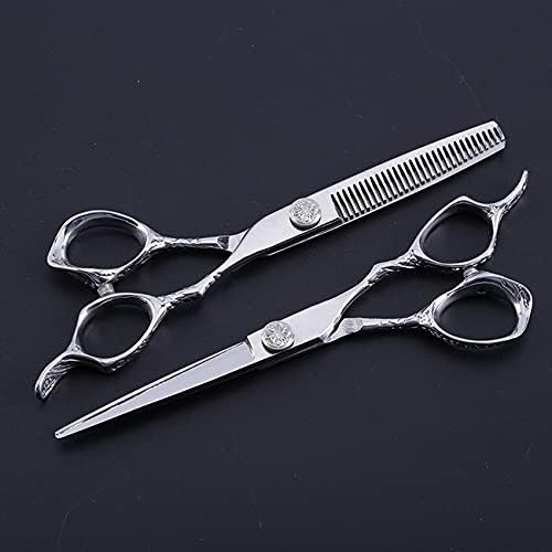 ヘアカットシザー、6インチプロフェッショナルジャパン440c 6cr13ヘアシザーセットメイクアップ薄毛シザーカット理髪ツール美容シ
