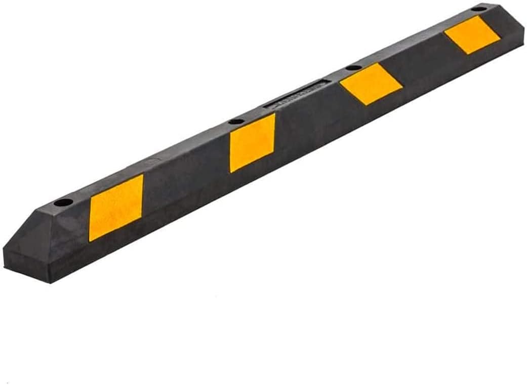 - Zento Deals Rubber Parking Curb Garage Car Stopper - Parking Wheel Stopper Block 72” Wide Easy to Install, Black/Yellow Reflective Parking Block; for Car, Truck, Trailer and RV (Black and Yellow)