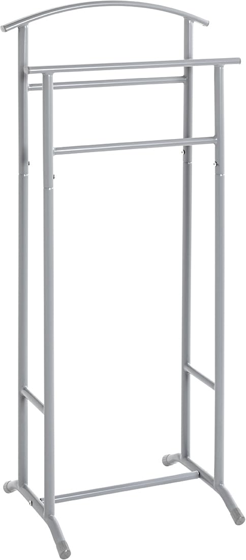HAKU galán de noche para hombre dormitorio gris tubo de acero sirviente silencioso gris - Medidas: Ancho 48 x Alto 107 x Profundidad 36 cm, Estilo: Moderno