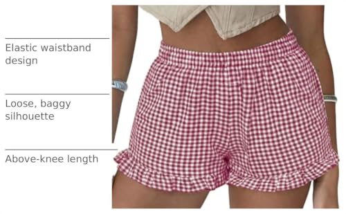 Image of Boxer Shorts for Women Pajama Gingham Shorts