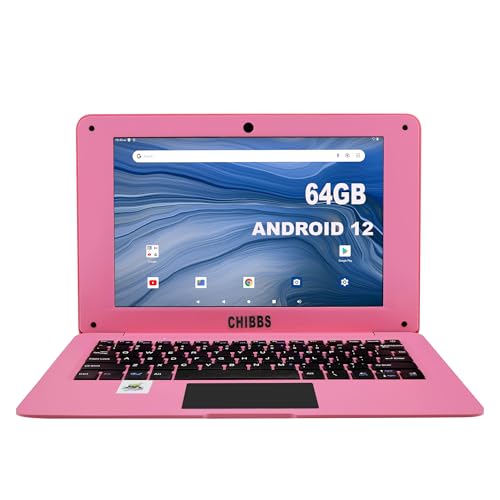 Image of CHIBBS 10.1 inch Inch Kids Netbook Laptop Powered by Android 12 Operating System, 2gb Ram + 64gb Storage, 2* USB, Camera, Wi-Fi + Free Accessories Included- Pink