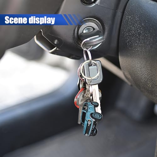 Image of LAINLOY Bronco Car Keychain, Car Fob Cover Cool Mods Accessories, 4-Door Auto Key Fob Holder Compatible with Bronco 2021 2022 2023 (Blue)