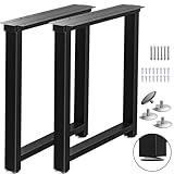 TOCRETOARE Metal Table Legs Heavy Duty, 28”H x 24”W, Metal Furniture Legs for Dining Desk Bench and Coffee Table, Industrial Black DIY Iron Bench Legs, Set of 2