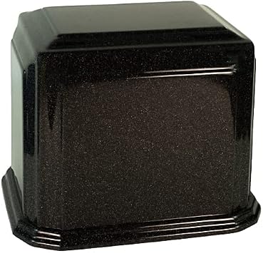 Arch Companion Cultured Marble Urn for Two Extra-Large Black Double Urn, 490 cu/in Capacity, Durable Memorial Cremation Urn for Couples, Funeral or Home Display