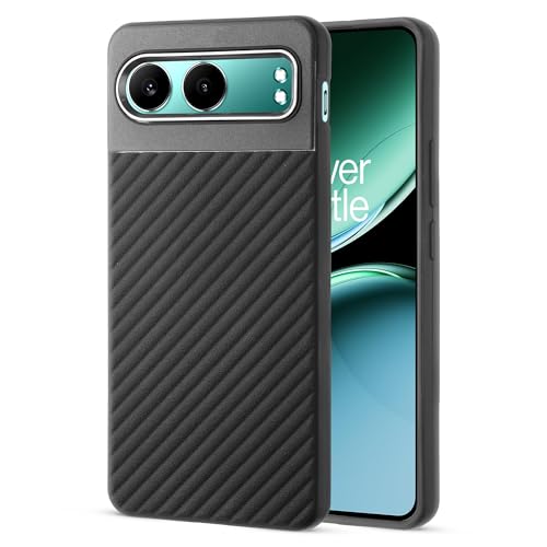 Image of Mr. Case Ribbed Texture with Anti-Slip & Shockproof Design Silicone Back Cover for OnePlus Nord 4 5G | Protective & Durable - Black (Texture)