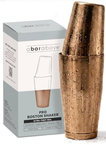 A Bar Above Boston Cocktail Shaker Set, 2 Piece, 18 and 28 Oz Tins, Copper