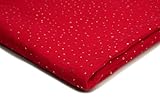 Muselina con puntos dorados, double gauze, tela de algodón, 50 x 130 cm (Rojo)