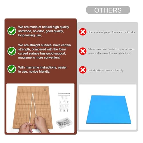 Tablero de macramé con soporte ajustable Cenei y 53 piezas para trenzar cómodamente 4