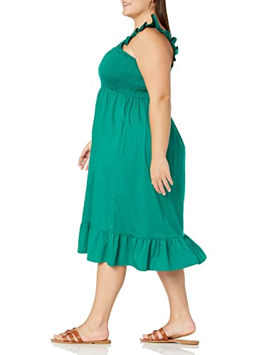 Image of The Drop Womens Kimi Ruffled Shoulder Smocked Midi Dress