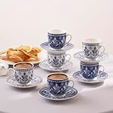 Karaca Peyker Kaffeetassen-Set für 6 Personen, 85 ml - Stilvolle für den perfekten Kaffeegenuss
