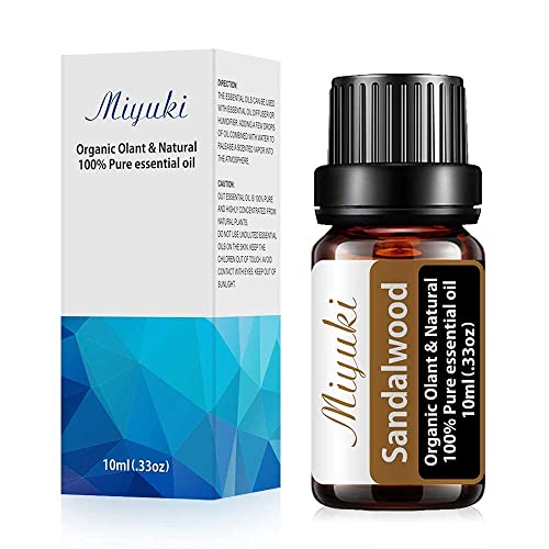 Miyuki Sandalwood And 2Pack Sandalwood Essential Oils Organic Olant & Natural 100% Pure Therapeutic Grade Oil Perfect For Diffuser, Humidifier, Massage, Aromatherapy, Skin & Hair Care 3X10Ml #TOP3