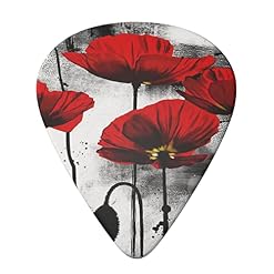 Beautiful Poppy Flower Ink Lot de 6 médiators pour guitare acoustique, guitare électrique, basse, ukulélé – fins, moyens… - Les Beatles, Paul McCartney, John Lennon, RIngo Starr, George Harrison Beautiful Poppy Flower Ink Lot de 6 médiators pour guitare acoustique, guitare électrique, basse, ukulélé – fins, moyens… – Image 3