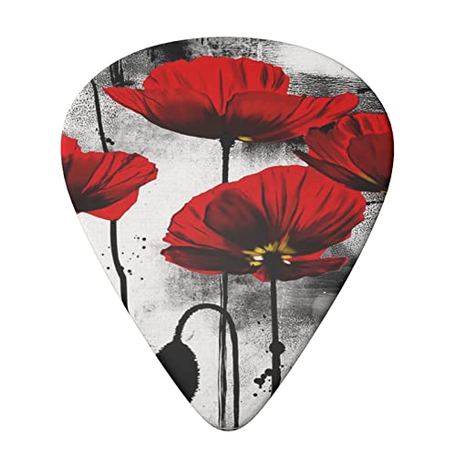 Beautiful Poppy Flower Ink Lot de 6 médiators pour guitare acoustique, guitare électrique, basse, ukulélé – fins, moyens… - Les Beatles, Paul McCartney, John Lennon, RIngo Starr, George Harrison Beautiful Poppy Flower Ink Lot de 6 médiators pour guitare acoustique, guitare électrique, basse, ukulélé – fins, moyens… – Image 4