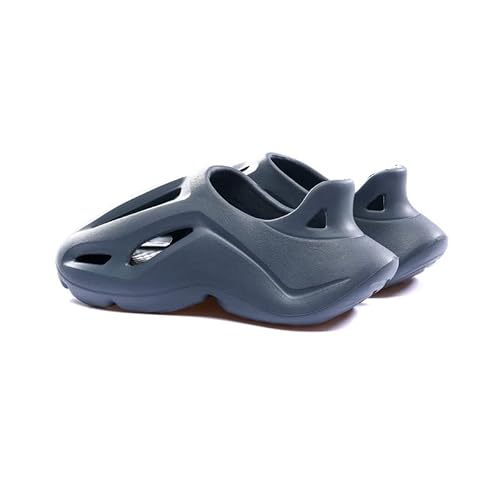 Kids Clogs Foam Runner Shoes Boys Girls 400 Hollow Cloud Slides Slippers Outdoor Walking Sneakers Soft Non-Slip Water Platform Trainers Children Breathable Beach Sandals(Grey,32/33) #TOP2