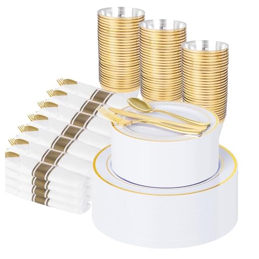 Elegant Gold Disposable Plates and Cutlery
