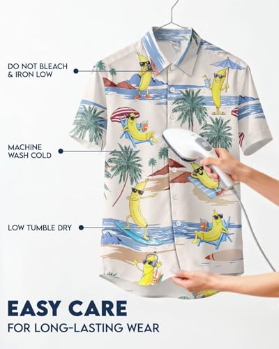 Image of 99TIMORO Fathers Funny Mens Hawaiian Shirt, Movie Button Down Short Sleeve Top, Father Day Summer Gifts
