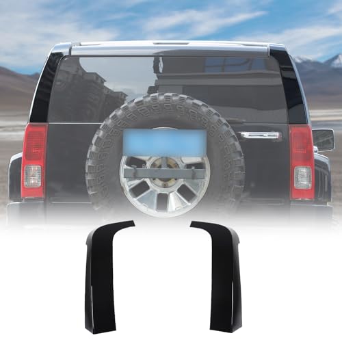 D Pillar Trim Cover Compatible with Hummer H3 2005-2009, ABS Rear Upper Tail Light Panel Trim Cover, Rear Window Trim Protection Accessories, 2PCS (Bright Black) by Fgtagtal - Used condition - US$79.82