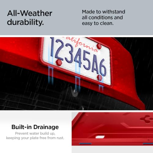 Image of Spigen 1 Pack Car License Plate Frame Holder Screws&Install Kit-Ultra Red