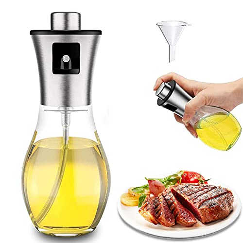 La Mejor Recopilación de Aceitera de cocina de esta semana. 41 NICLY Pulverizador de Aceite de 200ml, Botella Dispensador de Vidrio de Aceite de Oliva Atomizador y Spray A Prueba de Fugas para Cocinar Hornear Asar y Freír, Embudo Incluido