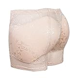 SAYFUT Women Sexy Buttocks Padded Panties Fake Butt Pads Booty Shorts Underwear Beige