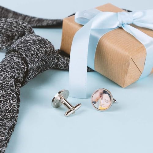 Ocadeau Boutons de Manchette Acier personnalisé Photo - Boutons Rond, Lot de 2 - Idée Cadeau Homme pour Mariage, Anniversaire, cérémonie – vue 2